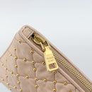PRADA Clutch Bag Leather Pink Gold Auth 186026A-18