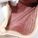 PRADA Clutch Bag Leather Pink Gold Auth 186026A-10