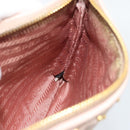 PRADA Clutch Bag Leather Pink Gold Auth 186026A-11