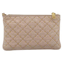 PRADA Clutch Bag Leather Pink Gold Auth 186026A-2