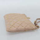 PRADA Clutch Bag Leather Pink Gold Auth 186026A-4