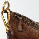PRADA Shoulder Bag Leather Brown Gold Auth 186027A-19