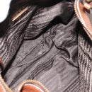 PRADA Shoulder Bag Leather Brown Gold Auth 186027A-9
