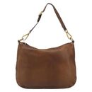 PRADA Shoulder Bag Leather Brown Gold Auth 186027A-13
