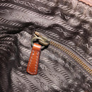 PRADA Shoulder Bag Leather Brown Gold Auth 186027A-23