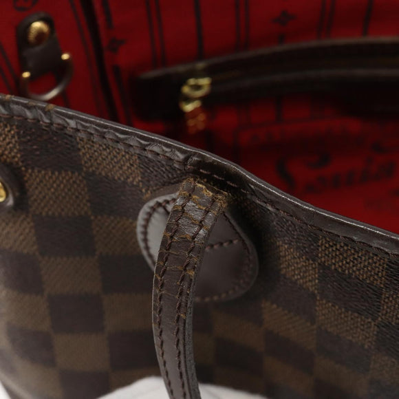 LOUIS VUITTON Damier Ebene Neverfull PM Tote Bag N51109 LV Auth 186031