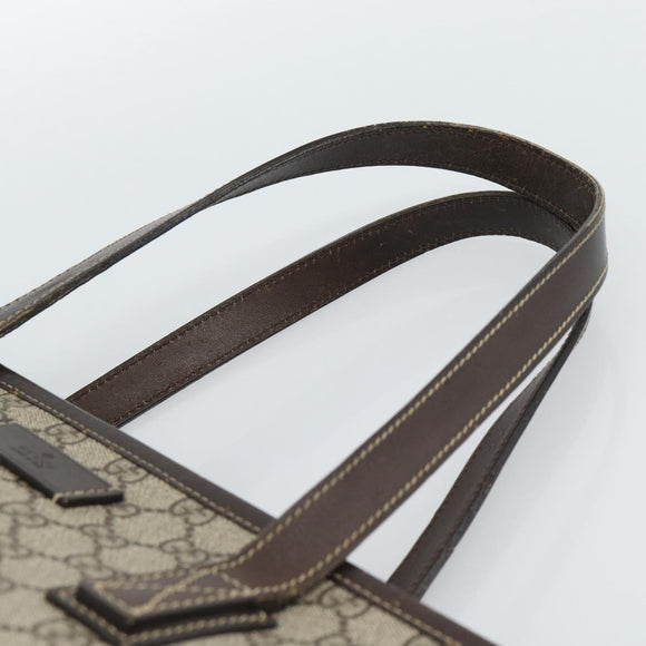 GUCCI GG Supreme Tote Bag PVC Beige 211137 Auth 186032