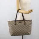 GUCCI GG Supreme Tote Bag PVC Beige 211137 Auth 186032-23
