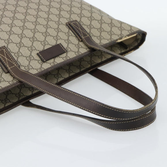 GUCCI GG Supreme Tote Bag PVC Beige 211137 Auth 186032