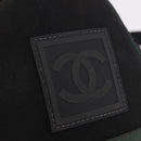 CHANEL Sports Line Shoulder Bag Canvas Black Silver CC Auth 186034A-17