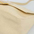 FENDI Mamma Baguette Shoulder Bag Leather Ivory Gold Auth 186036SAM-15