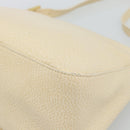 FENDI Mamma Baguette Shoulder Bag Leather Ivory Gold Auth 186036SAM-17