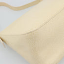 FENDI Mamma Baguette Shoulder Bag Leather Ivory Gold Auth 186036SAM-18