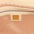 FENDI Mamma Baguette Shoulder Bag Leather Ivory Gold Auth 186036SAM-20