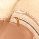 FENDI Mamma Baguette Shoulder Bag Leather Ivory Gold Auth 186036SAM-23