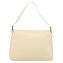 FENDI Mamma Baguette Shoulder Bag Leather Ivory Gold Auth 186036SAM-2