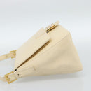 FENDI Mamma Baguette Shoulder Bag Leather Ivory Gold Auth 186036SAM-3
