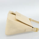 FENDI Mamma Baguette Shoulder Bag Leather Ivory Gold Auth 186036SAM-4