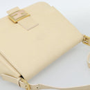 FENDI Mamma Baguette Shoulder Bag Leather Ivory Gold Auth 186036SAM-6