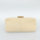 FENDI Mamma Baguette Shoulder Bag Leather Ivory Gold Auth 186036SAM-5