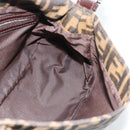 FENDI Zucca Canvas Mamma Baguette Shoulder Bag Black Brown Auth 186037SAM-19