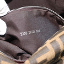 FENDI Zucca Canvas Mamma Baguette Shoulder Bag Black Brown Auth 186037SAM-11