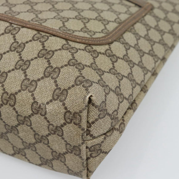GUCCI GG Supreme Web Sherry Line Tote Bag PVC Beige 39 02 003 Auth 186038