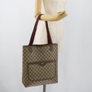 GUCCI GG Supreme Web Sherry Line Tote Bag PVC Beige 39 02 003 Auth 186038-21