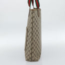 GUCCI GG Supreme Web Sherry Line Tote Bag PVC Beige 39 02 003 Auth 186038-5