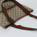 GUCCI GG Supreme Web Sherry Line Tote Bag PVC Beige 39 02 003 Auth 186038-6