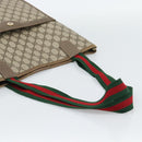 GUCCI GG Supreme Web Sherry Line Tote Bag PVC Beige 39 02 003 Auth 186038-7