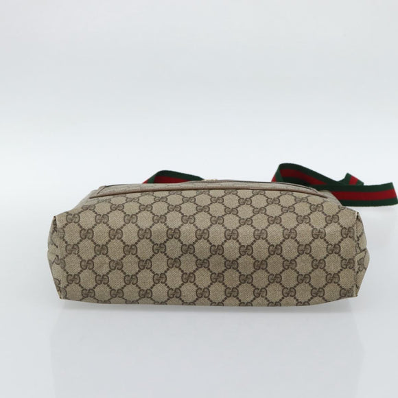 GUCCI GG Supreme Web Sherry Line Tote Bag PVC Beige 39 02 003 Auth 186038