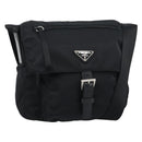 PRADA Shoulder Bag Nylon Black Silver Auth 186039A-1