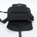 PRADA Shoulder Bag Nylon Black Silver Auth 186039A-18