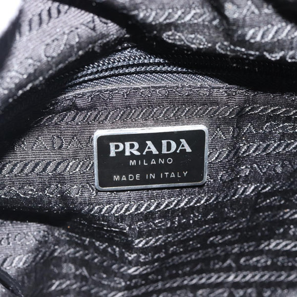 PRADA Shoulder Bag Nylon Black Silver Auth 186039A