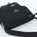 PRADA Shoulder Bag Nylon Black Silver Auth 186039A-6