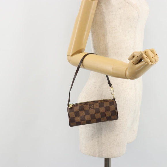 LOUIS VUITTON Damier Ebene Papillon Pouch LV Auth 186042A