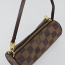 LOUIS VUITTON Damier Ebene Papillon Pouch LV Auth 186042A-6