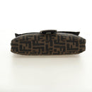 FENDI Zucca Canvas Mamma Baguette Shoulder Bag Black Brown Auth 186044SAM-5
