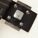 FENDI Zucca Canvas Mamma Baguette Shoulder Bag Black Brown Auth 186044SAM-22