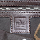 FENDI Zucca Canvas Mamma Baguette Shoulder Bag Black Brown Auth 186044SAM-23