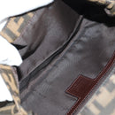 FENDI Zucca Canvas Mamma Baguette Shoulder Bag Black Brown Auth 186044SAM-10