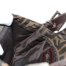 FENDI Zucca Canvas Mamma Baguette Shoulder Bag Black Brown Auth 186044SAM-24