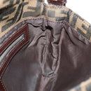 FENDI Zucca Canvas Mamma Baguette Shoulder Bag Black Brown Auth 186044SAM-25