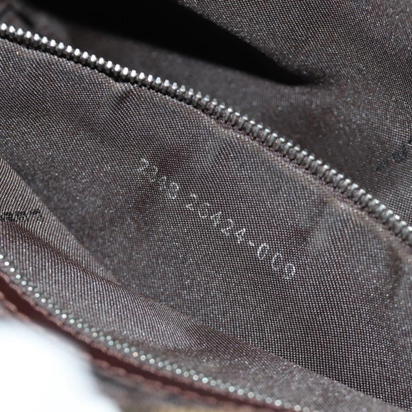 FENDI Zucca Canvas Mamma Baguette Shoulder Bag Black Brown Auth 186044SAM