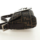 FENDI Zucca Canvas Mamma Baguette Shoulder Bag Black Brown Auth 186044SAM-3