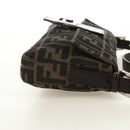 FENDI Zucca Canvas Mamma Baguette Shoulder Bag Black Brown Auth 186044SAM-4