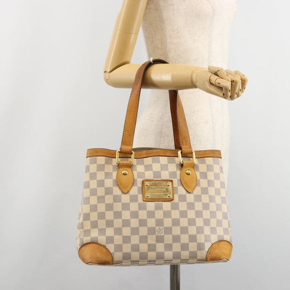 LOUIS VUITTON Damier Azur Hampstead PM Tote Bag N51207 LV Auth 186045