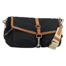 Miu Miu Shoulder Bag Nylon Black Silver Auth 186046A-1