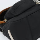 Miu Miu Shoulder Bag Nylon Black Silver Auth 186046A-11
